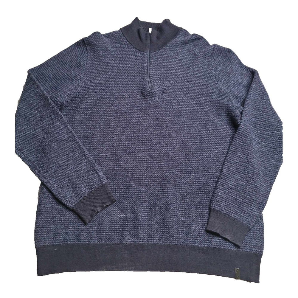 3748 Calvin Klein Italian Yarn Wool Sweater Navy Blue Men's XL‎